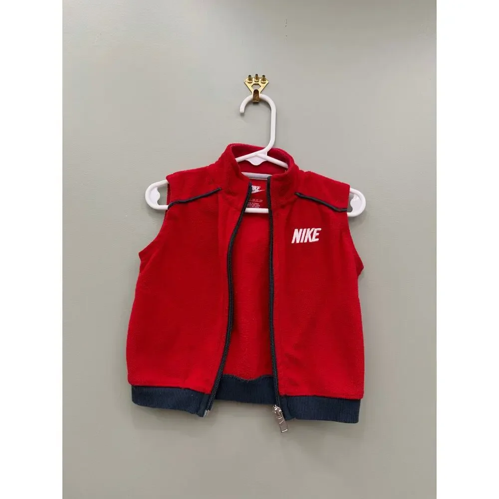 Nike Baby Red Fleece Zip Vest Size 12M